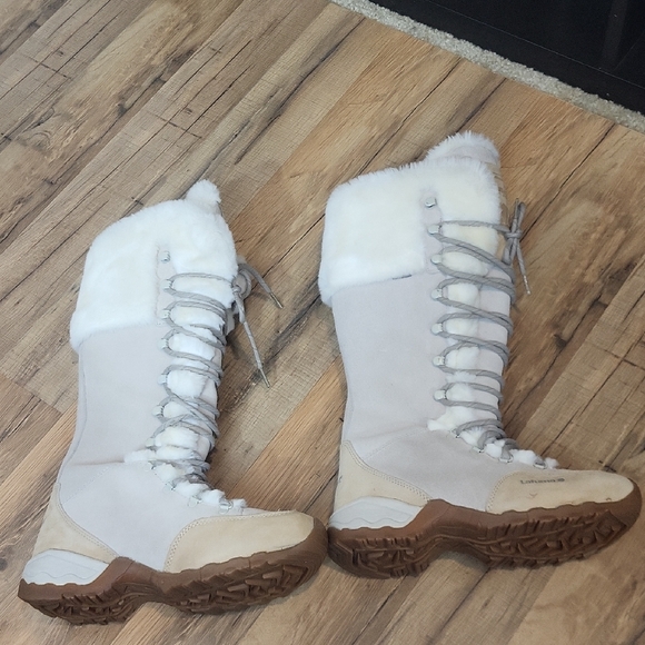 LAFUMA KOKTA Cream Tan Suede Faux Fur Lace Up Snow OUTD - Picture 4 of 16